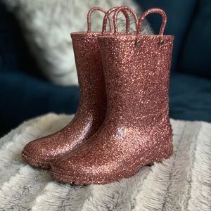 Pink Glitter Rain Boots